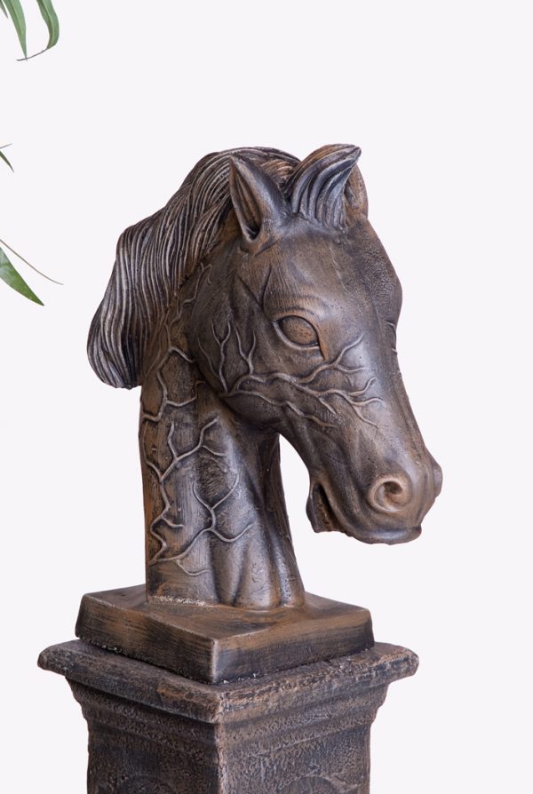 Statue de jardin tête de cheval